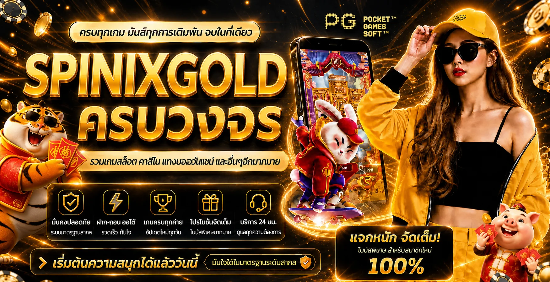 แบนเนอร์ SPINIXGOLD รวมเกมและทางเข้าเว็บหลัก